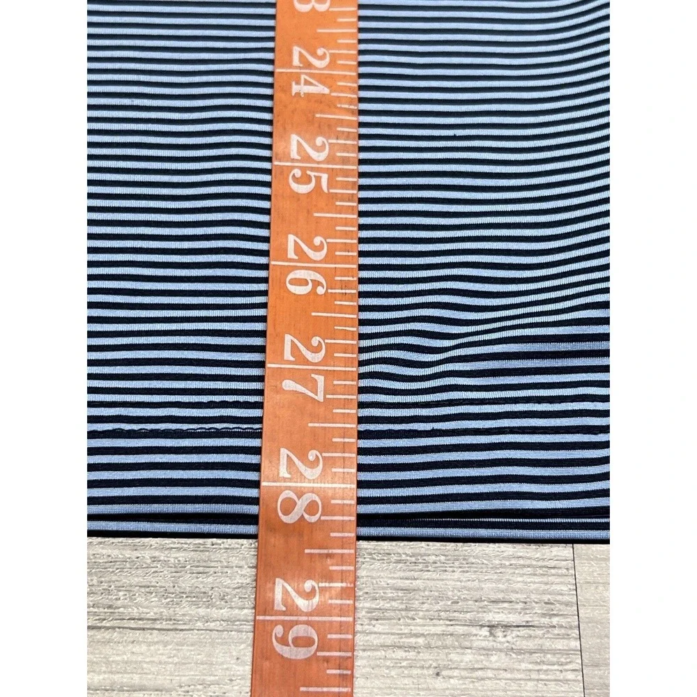 Walter Hagen Mens Golf Polo Shirt Blue Striped Sz L 11 Majors‎ Polyester Spandex